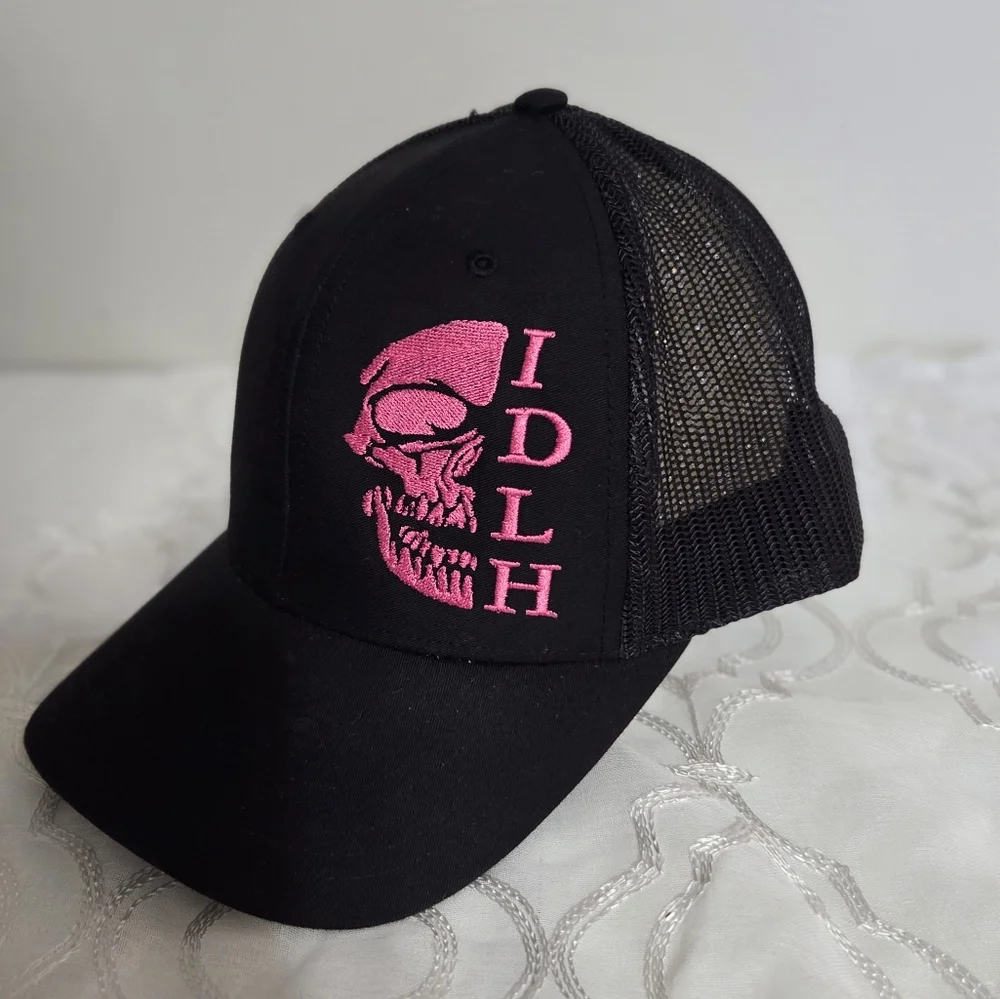First Responders IDLH Skull Trucker Hat‎ Black Hot Pink